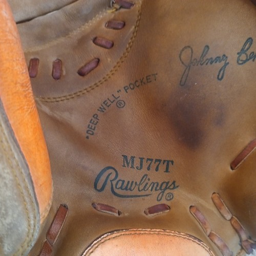 Rawlings MJ77T Johnny Bench Catchers Mitt Handschuh Tiefbrunnen Tasche orange Seiten - Bild 5 von 8