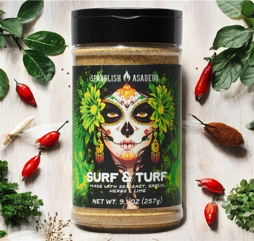 2 Stück - Spanglish Asadero Surf & Turf 🧄 🌿 🍋🟩 Gewürz 9,1 oz /BB: 05/2027