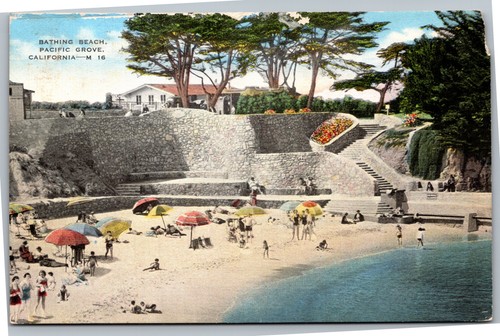 Postkarte CA Pacific Grove Badestrand