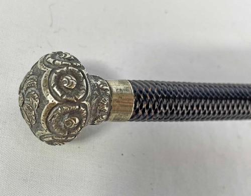 STUNNING ANTIQUE RIDING WHIP / CROP with ORNATE TOP  fox hunting whip / crop h - Picture 3 of 16