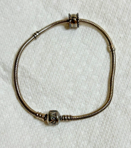 8" PANDORA ALE CHARM BARREL CLASP STOPPER BRACELET STERLING SILVER 925 - Picture 2 of 15