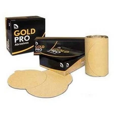 US Chemical And Plastics 6" PSA Sanding Disc Gold 100-Pack Roll 80-Grit (82306)