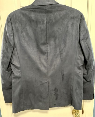 Lauren Ralph Lauren Navy Sport Coat Blazer with Paisley Lined Faux Suede 42R - Picture 3 of 5