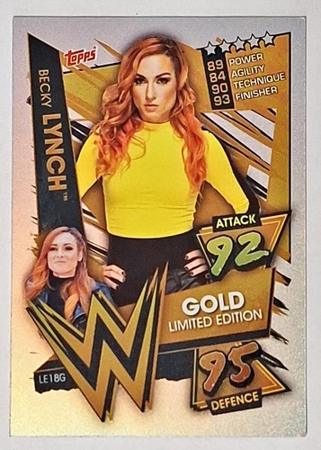 Wwe Slam Attax 2021 Becky Lynch LE18G Gold Limitierte Auflage Trading Card Topps