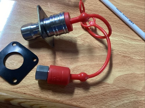 1/4" Npt Iso Poppet Hydraulic Quick Connect Coupler Set + Dust Cover & Bracket - Picture 15 of 21