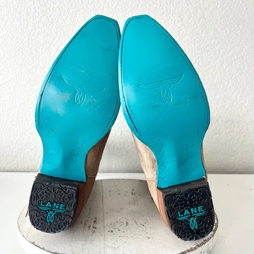 Botas de Vaquero Lane SQUASH BLOSSUM para Mujer 9.5 Latte Gamuza Vaquera Occidental Media Pantorrilla - Imagen 11 de 14