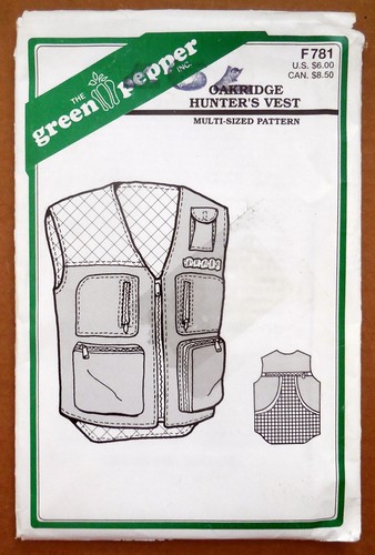 GREEN PEPPER F781 PATTERN HUNTER'S VEST CARGO POCKETS ZIPPERS LINED 34-48 UC/FF - Picture 2 of 3