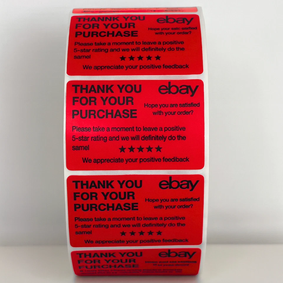 Adesivos de agradecimento pela compra – Etiquetas de embalagem do eBay – notas - Imagem 3 de 4
