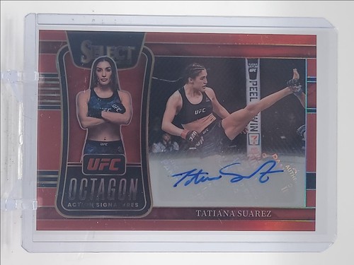 TATIANA SUAREZ 2022 SELECT UFC OCTAGON ACTION SIGNATURES RED AUTO /99 Q0075