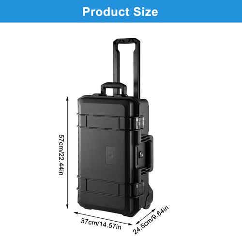 22" Waterproof Protective Rolling Camera Case Equipment Transport Hard Case - Picture 2 of 9