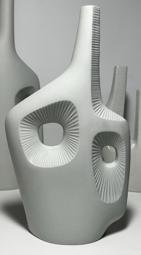 Jonathan Adler Reform Temple 3 Vase Doppelhals matt weiß modern Keramik selten - Bild 14 von 24