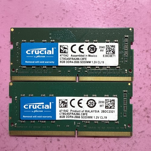 Crucial 16GB (2 x 8GB) PC4-21300 DDR4-2666 Laptop RAM Memory CT8G4SFRA266 - Picture 2 of 2