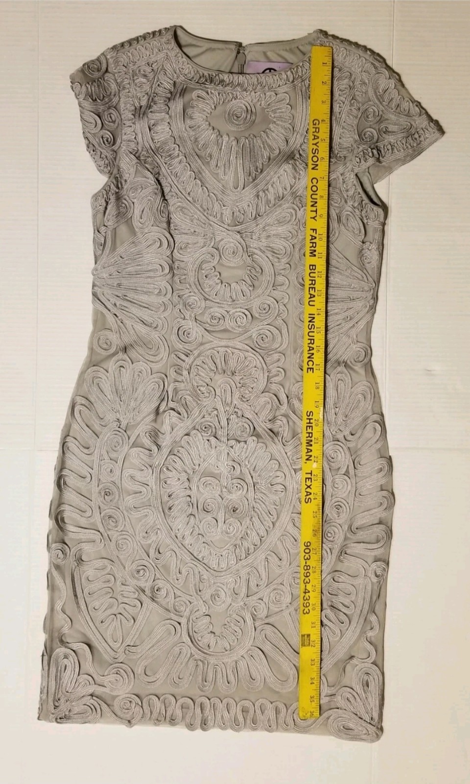 JS Collections Size S/M Gray Sheath Dress Scroll … - image 10