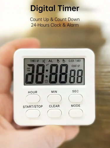 1PC Kitchen Timer with Alarm, Count Up/Down, Memory & LCD Display Multitool - Picture 12 of 17