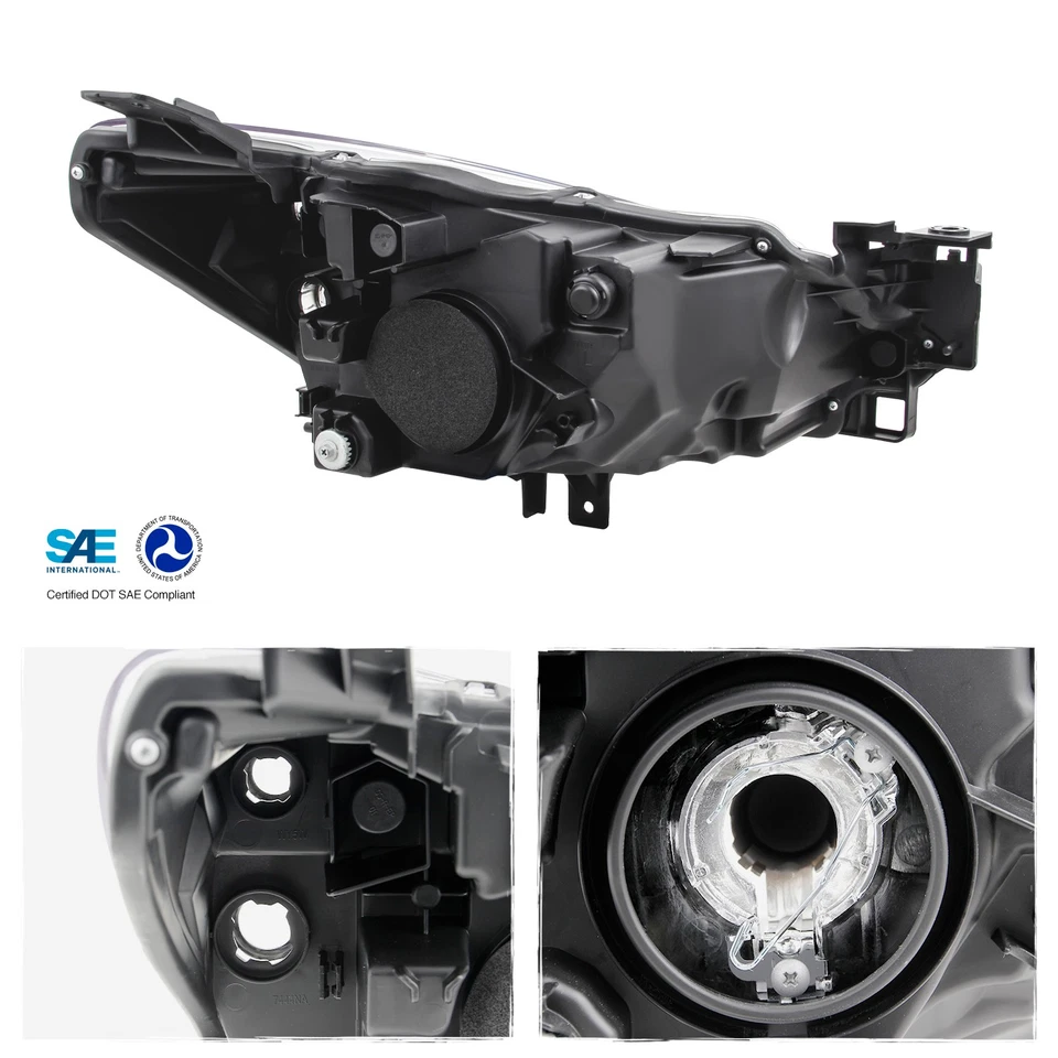 For 2016-2020 Toyota Yaris / 2016 Scion iA Black Headlight Pair Driver+Passenger - Image 3 of 4