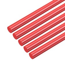 5 Pcs Red Plastic Rods 18 x 500mm ABS Round Stick Solid Bar DIY Model