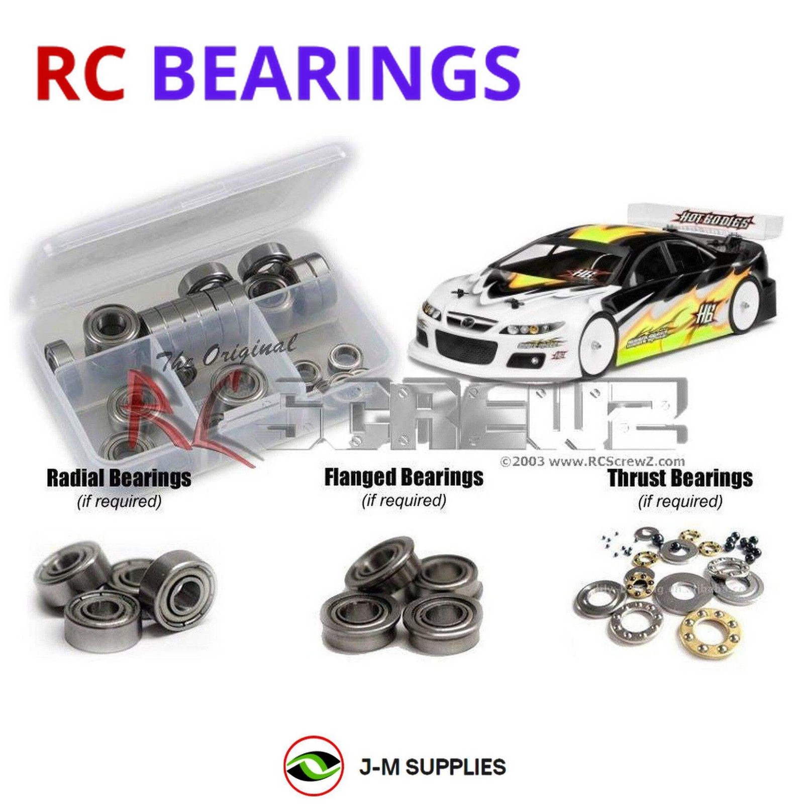 RCScrewZ Metal Shielded Bearing Kit hot032b for Hot Bodies P