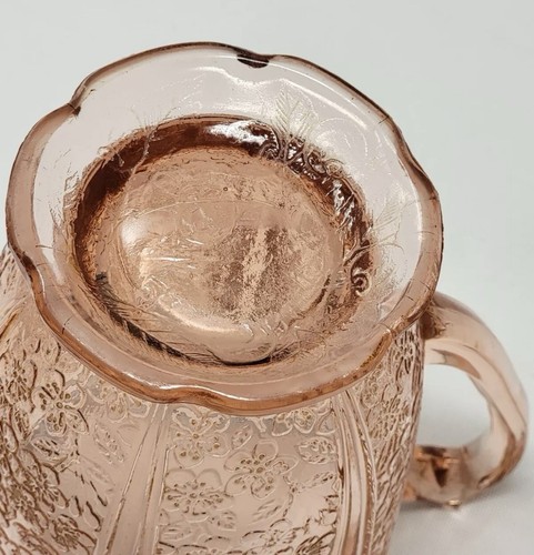 Jeanette Glass Cherry Blossom Pink Depression Glass Water Pitcher 1930s - Picture 6 of 6