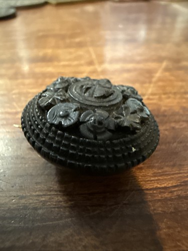 "Broche de luto de roble pantano irlandés era victoriana madera de 1,25""" - Imagen 4 de 5