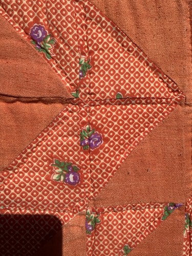 Vintage antike handgefertigte handgenähte Decke fliegende Gänse 74” x 62” - Bild 9 von 24