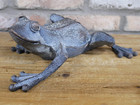 Rustic Metal Frog Ornament Garden Sculpture Outdoor Animal Decoration