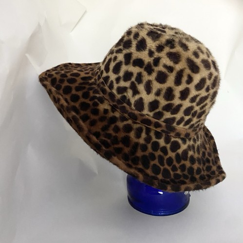 Callanan Millinery Leopard Wool Felt Fedora Hat Wide Brim - Picture 7 of 18