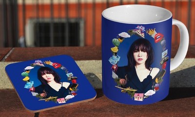 Wendy Red Velvet Kpop - Keramik Kaffee-/Teetasse + passender Untersetzer