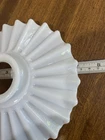 Pleated Petticoat Milk Glass Lamp Shade Fluted 7" wide with 1 1/4" Fitter hole