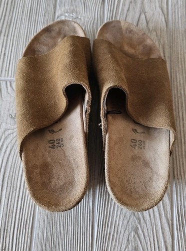 Birkenstock Papillio Namica Sandcastle Tan Wedge Leather Suede 40 EUC! Brown - Picture 2 of 6