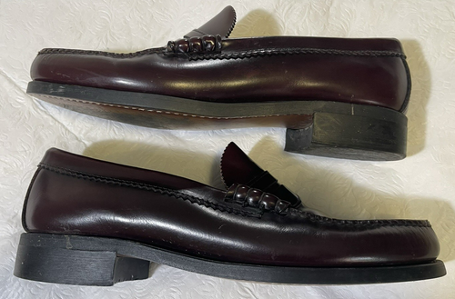 G.H. Bass Weejuns Herren 10 D Cordovan Leder Penny Halbschuhe Ledersohle Neu Zustand - Bild 7 von 11