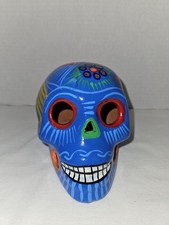 Hand Painted Mexican Pottery Sugar Skull