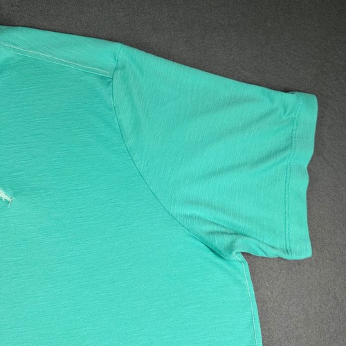 Tommy Bahama Shirt Mens XXXL Short Sleeve Shirt Aqua Crew Neck Marlin Logo - Picture 5 of 14