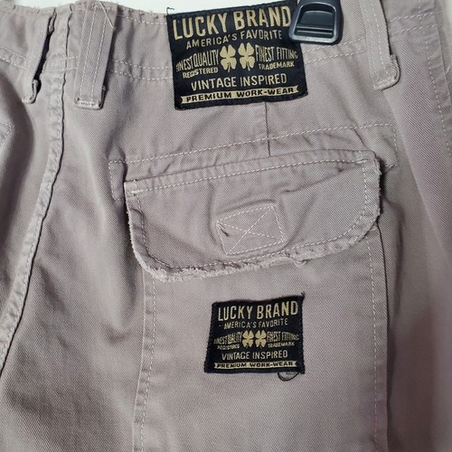 Pantalones utilitarios Lucky Brand holgados bolsillos con solapa crema tiro alto talla 14 34X30 - Imagen 7 de 15