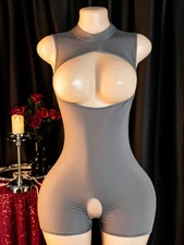 Women Sexy Lingerie One Piece Jumpsuit Hollow Out Bodycon Bodysuit Sleepwear US