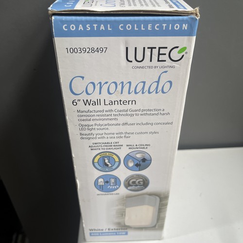 LUTEC 6381703331 Coastal Coronado White Outdoor LED Bulkhead Wall Lantern - Picture 4 of 5