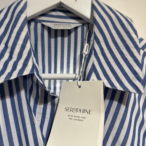 Seraphine BNWT Ariadne Cotton & Lyocell Maternity Nursing Stripe Dress Size 6 - Picture 20 of 22