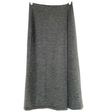 Sigrid Olsen Grey Wool Faux Wrap MIDI/Maxi Vintage Pull-on Skirt size Medium