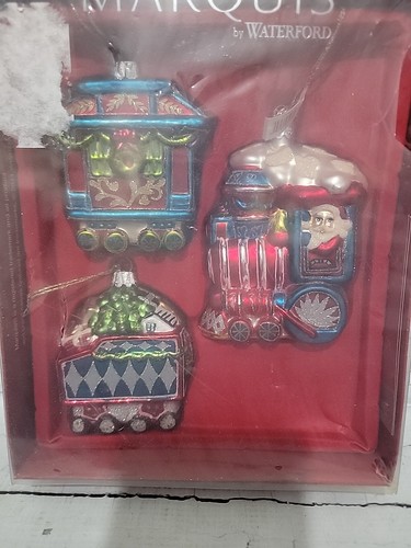 Waterford Holiday Heirlooms Lismore Weihnachtszug Ornament Set 3 drei - Bild 1 von 5