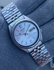 Seiko 5 Automatic White Dial Mens watch Japan made 7009