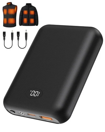 16000mAh 7.4V Heated Vest Battery Pack with 2 Adapters - Power Bank for Heat Jac image 2