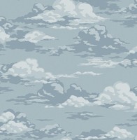 M1808_Ashdown Bemalt Cloudscape Design Weich Blau Fine Decor Tapete