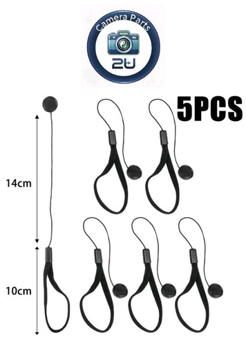 Camera Lens Cap Holder Cover String Strap Keeper Leash Rope DSLR SLR Lanyard X 5 - Picture 1 of 7