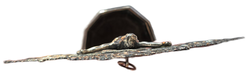 1900s Antique Sterling Silver Four Apostle Crucifix Crucifixion Christ Reliquary - Picture 16 of 22