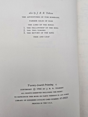The Hobbit by J R R Tolkien, 3rd AM Edition, 24th Printing, HC DJ - Imagen 2 de 15