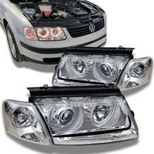Angel Eyes Scheinwerfer Set in chrom f&uuml;r VW Passat B5 3B 11.1996-08.2000