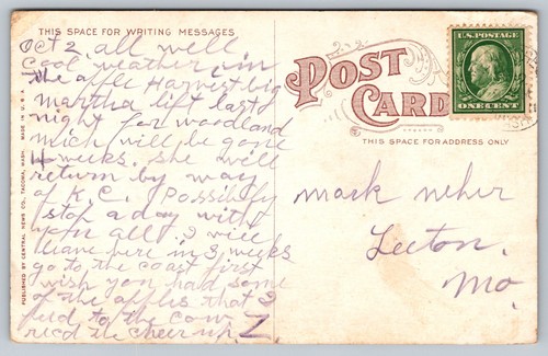 Cartolina Una Buona Cattura Salmone Barca da Pesca Pubblicata Copyright 1907 Astuccio Draper USA - Foto 2 di 2