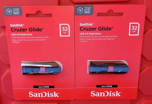 4 Sandisk Cruzer Glide. USB 2.0 FlSh Drives. 32 GB. NEW SEALED **FREE SHIPPING** - Picture 3 of 7