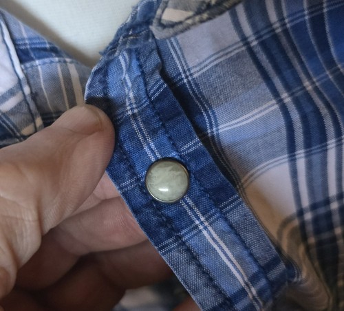 Lucky Brand Herren Kurzarm Western Hemd Gr. L blau-weiß - Bild 4 von 4