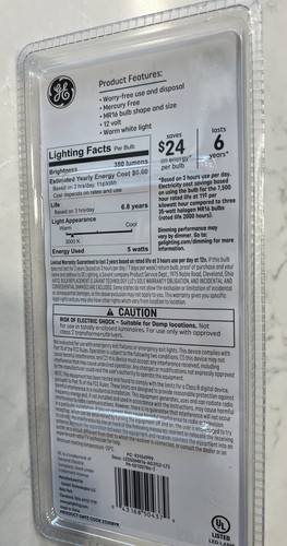 GE Basic 35-Watt GU 10 120V Warm White Dimmable Indoor Flood(3-Pack) 350 LUMENS - Picture 2 of 2