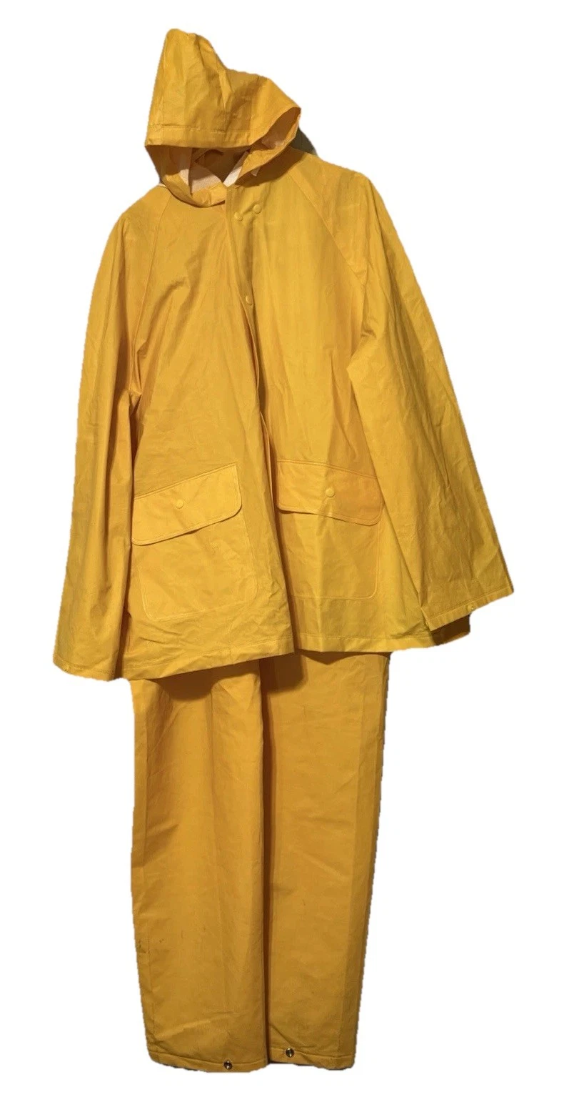 Weather-Rite Rain Coat Jacket Men XL Yellow & Academy Broadway Bibs Sz Large
Opens in a new window o